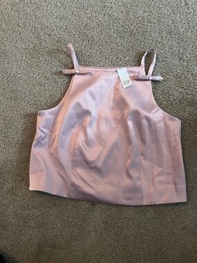 Gap Pink Satin Top with Bows NWT